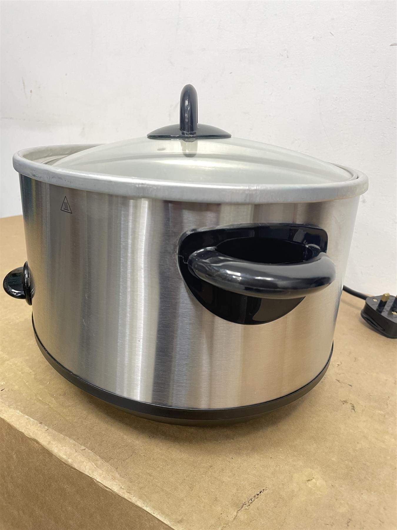 Crockpot Slow Cooker 5.6L Kitchen Electric Rice Cooking Steamer Stainless Steel
