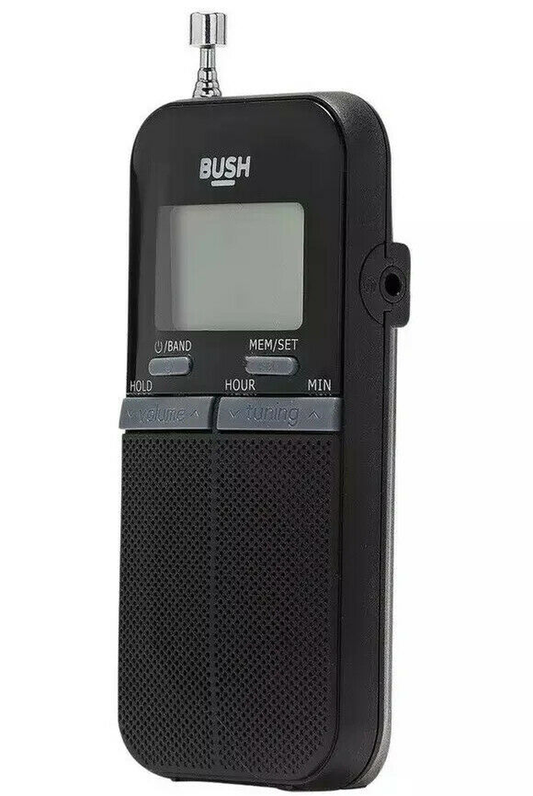 Bush Portable AM FM Radio Mono Speaker Battery Travel Personal Pocket Radio LCD