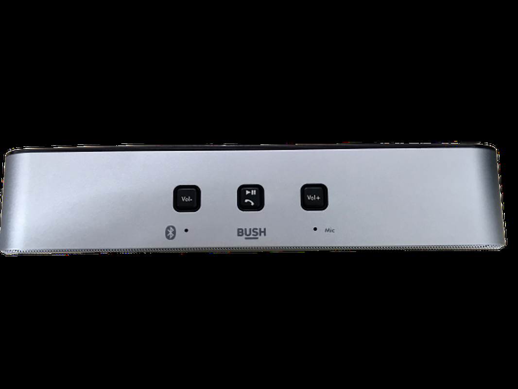 Bush Large Stereo Portable USB Wireless Bluetooth Party Speaker Handsfree Silver