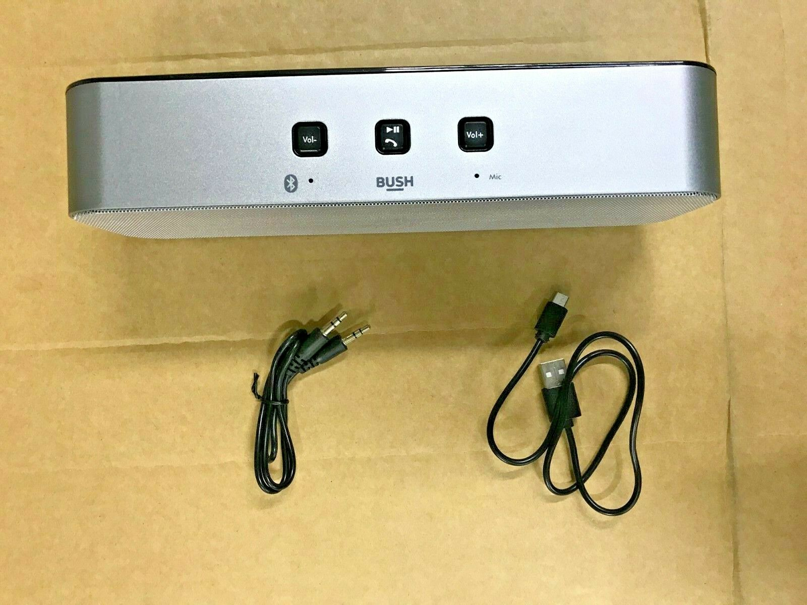 Bush Large Stereo Portable USB Wireless Bluetooth Party Speaker Handsfree Silver