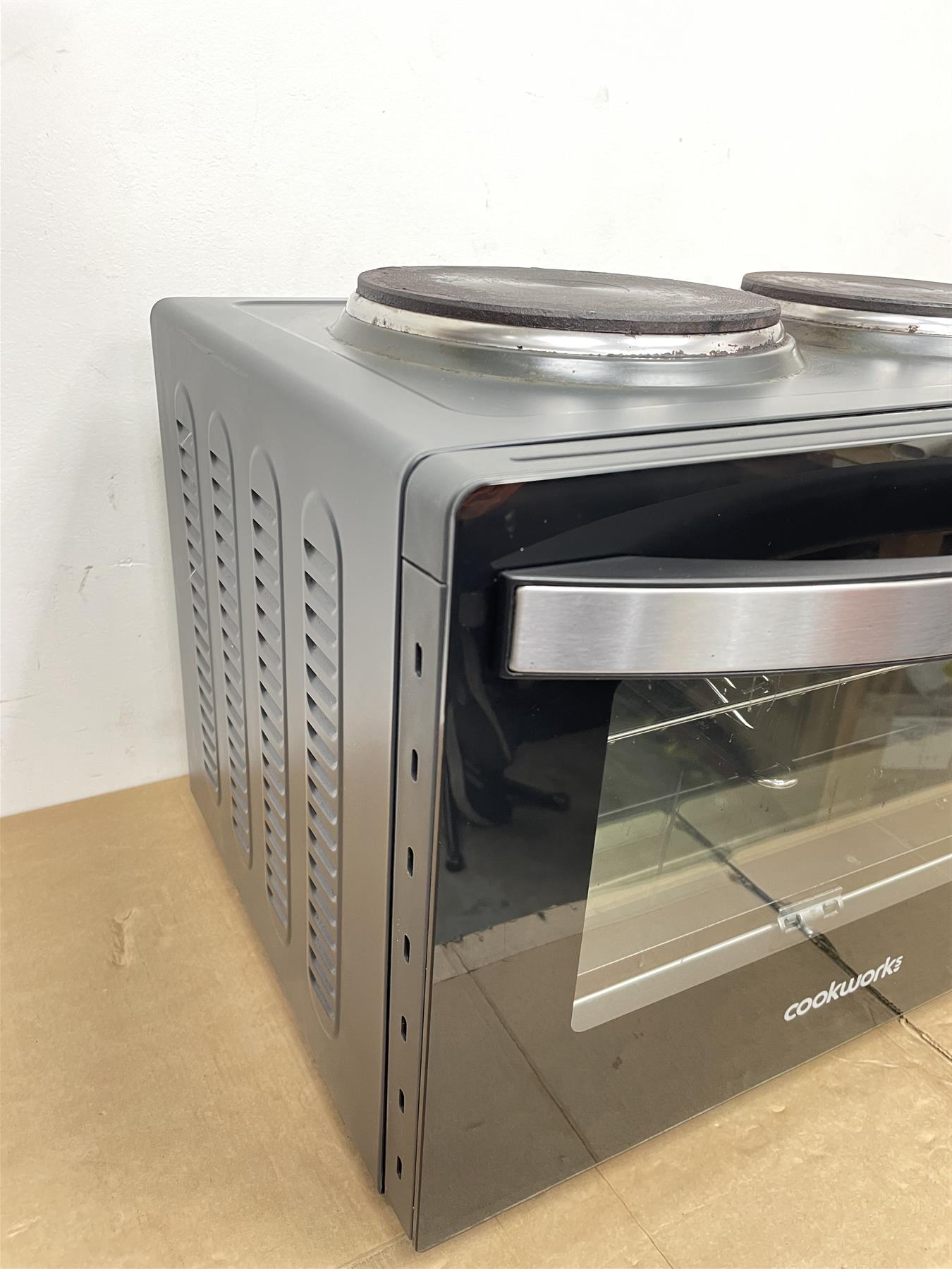 Cookworks 28L Mini Oven with Hob Cooker Grill & Rotisserie oven Hotplate