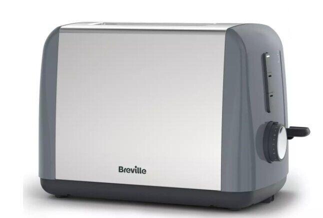 Breville toaster ITT989 Stainless Steel 2 Slice grey wide slots defrost, reheat