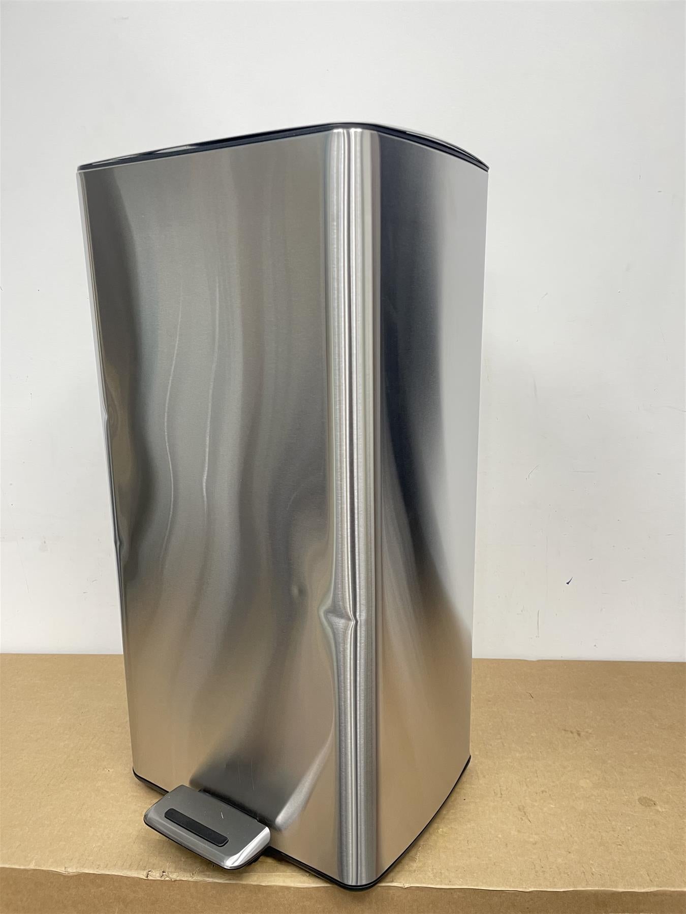 Habitat 30 Litre Bin Modern Rectangular Silver Stainless Kitchen Foot Pedal Bin
