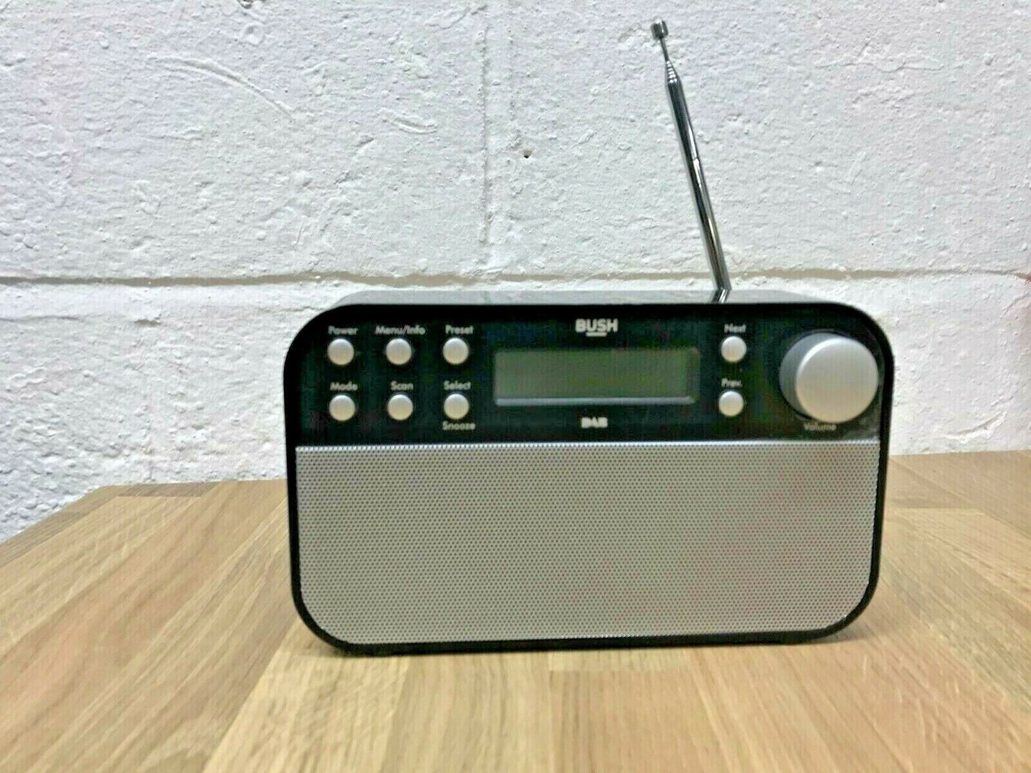 Bush Portable DAB FM Digital Radio RDS LCD Mains Battery Sleep Timer Alarm Scan