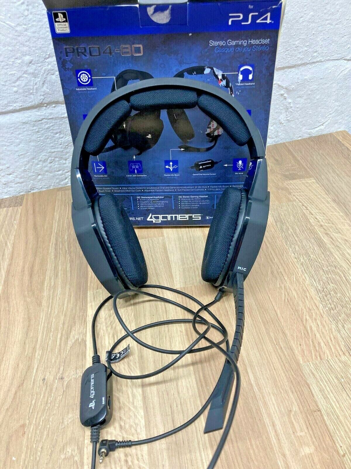 Pro04 Headphone Earphones Headset Handsfree Gaming Genuine Wired Black PS4 3.5mm