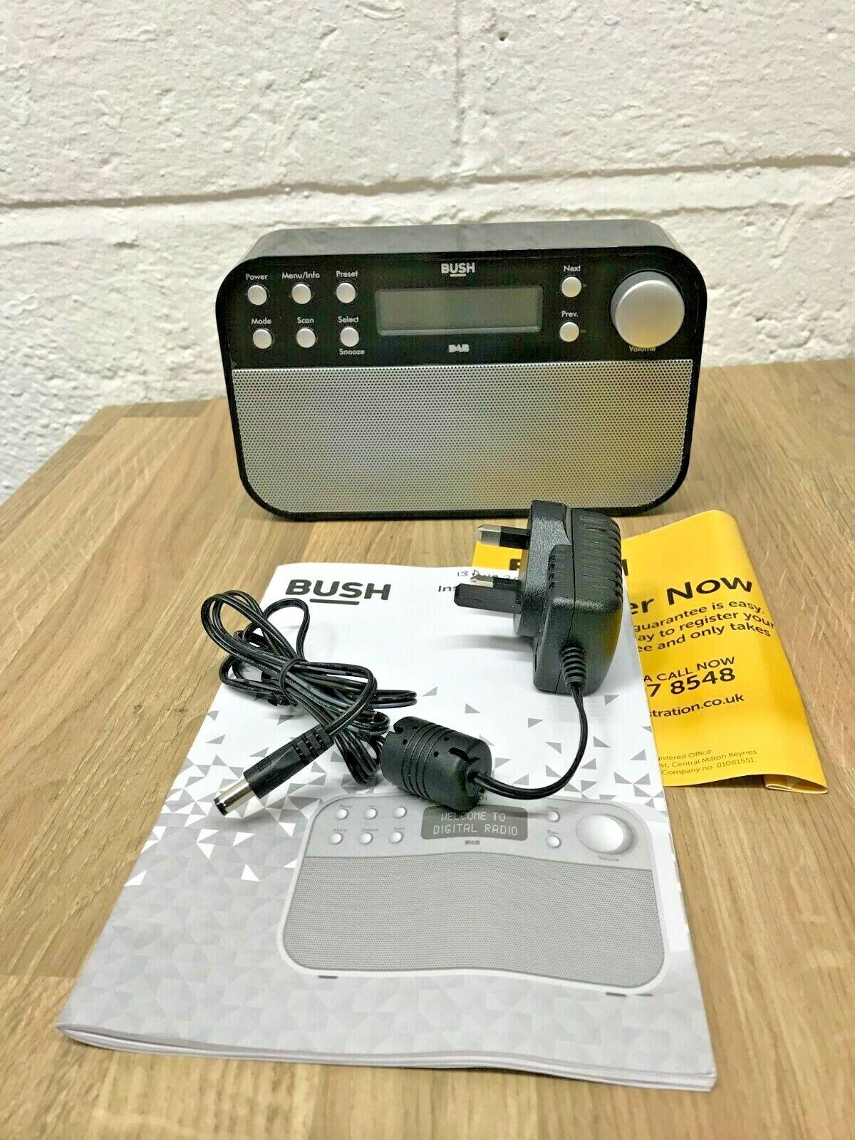 Bush Portable RDS Stereo LCD Mains Battery Sleep Timer 6RMS DAB FM Radio Digital