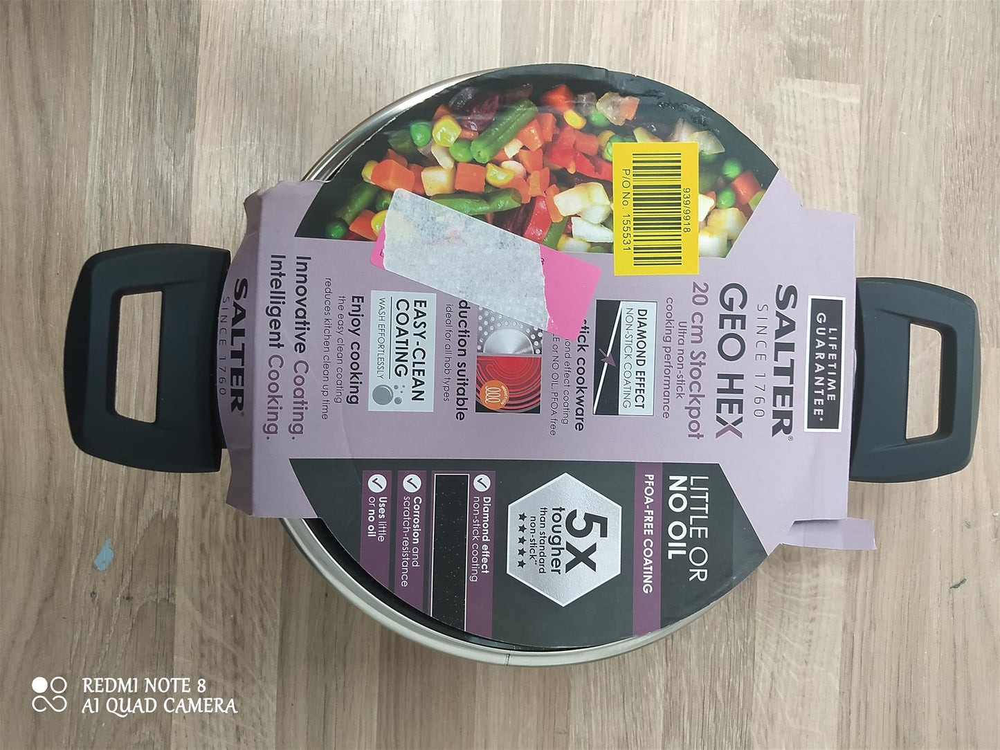 Salter Geo Hex Non Stick Stock Pot 20cm Aluminium Kitchen sauce Soup all hob