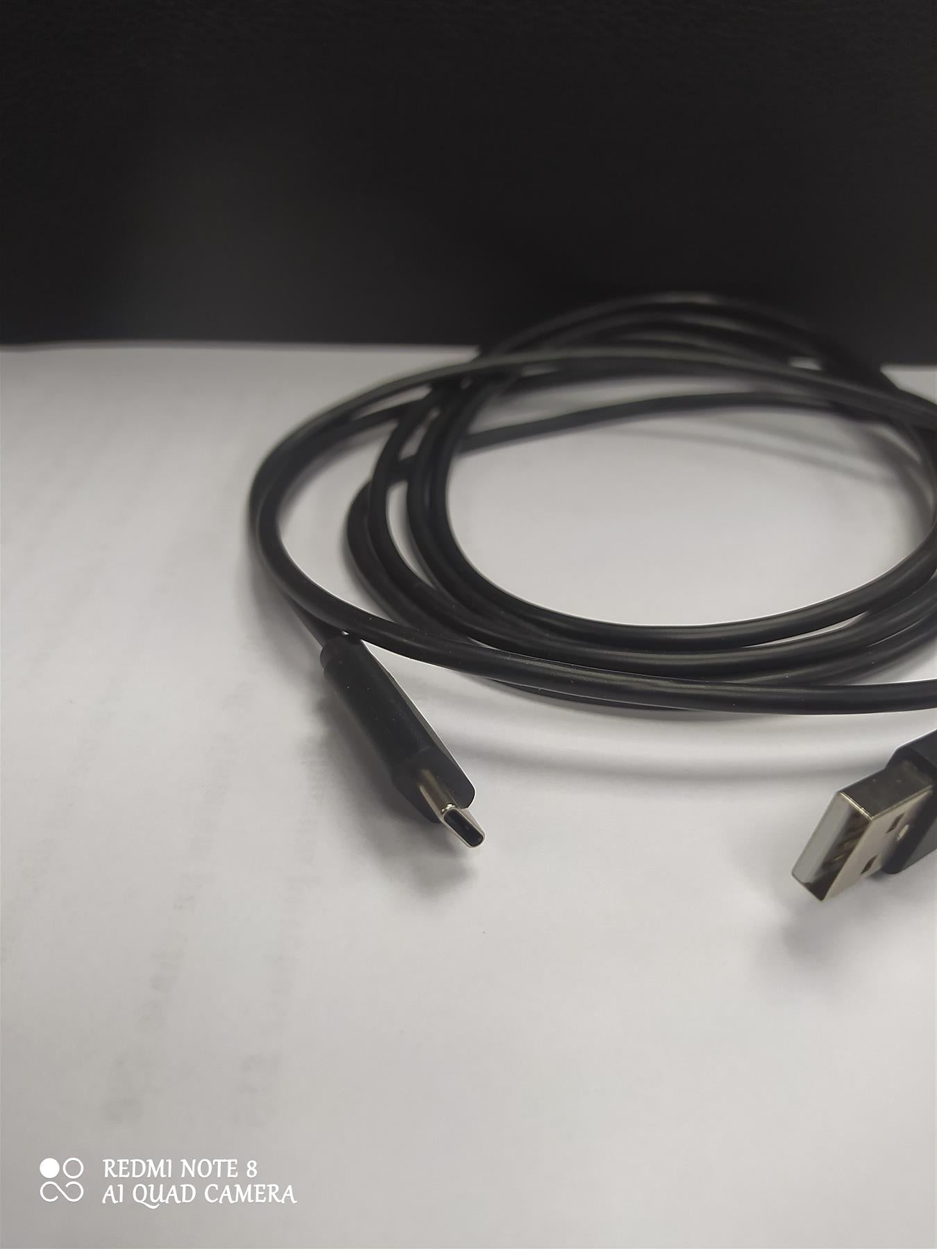 USB to Type C 2m Charging Cable Black Universal Phone Charger Data Cable Lead