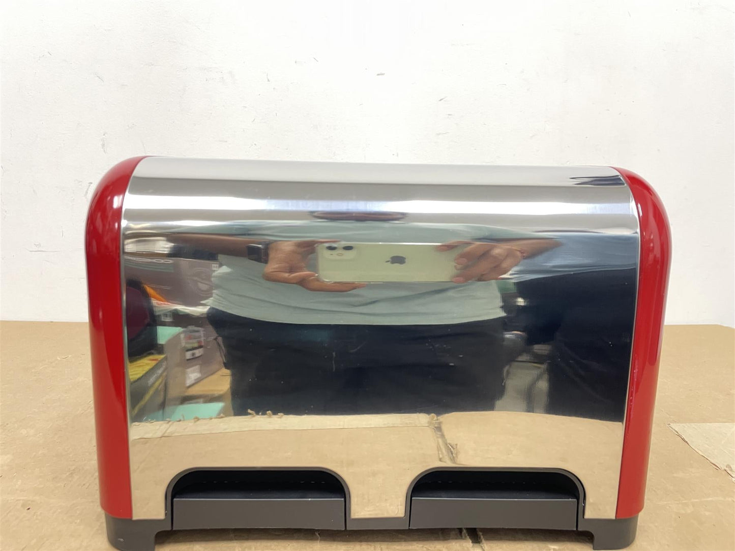 Russell Hobbs Worcester Toaster 4 Slice Red Extra Wide Stainless Steel Defrost