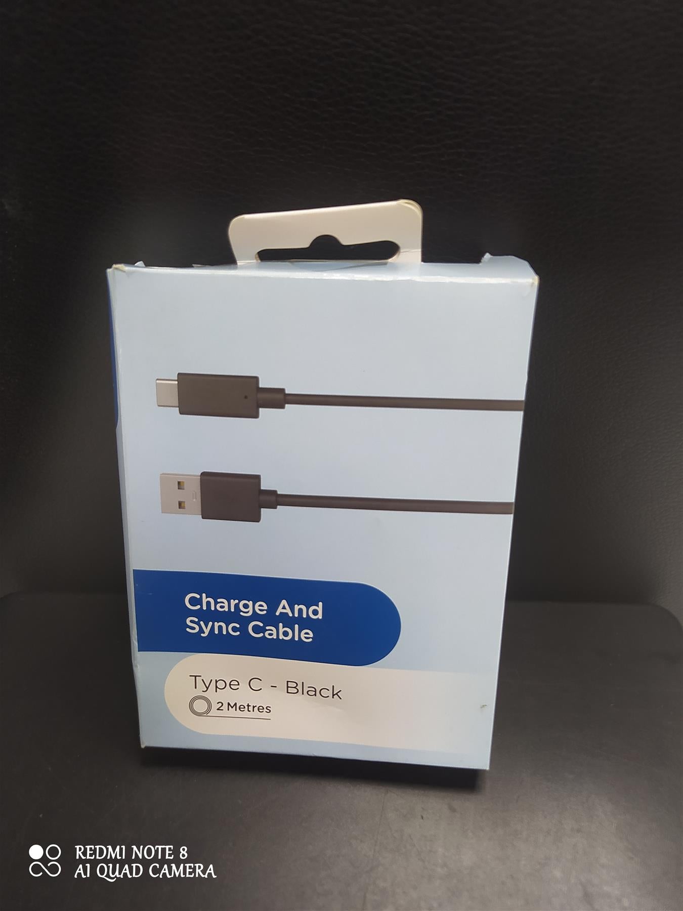USB to Type C 2m Charging Cable Black Universal Phone Charger Data Cable Lead