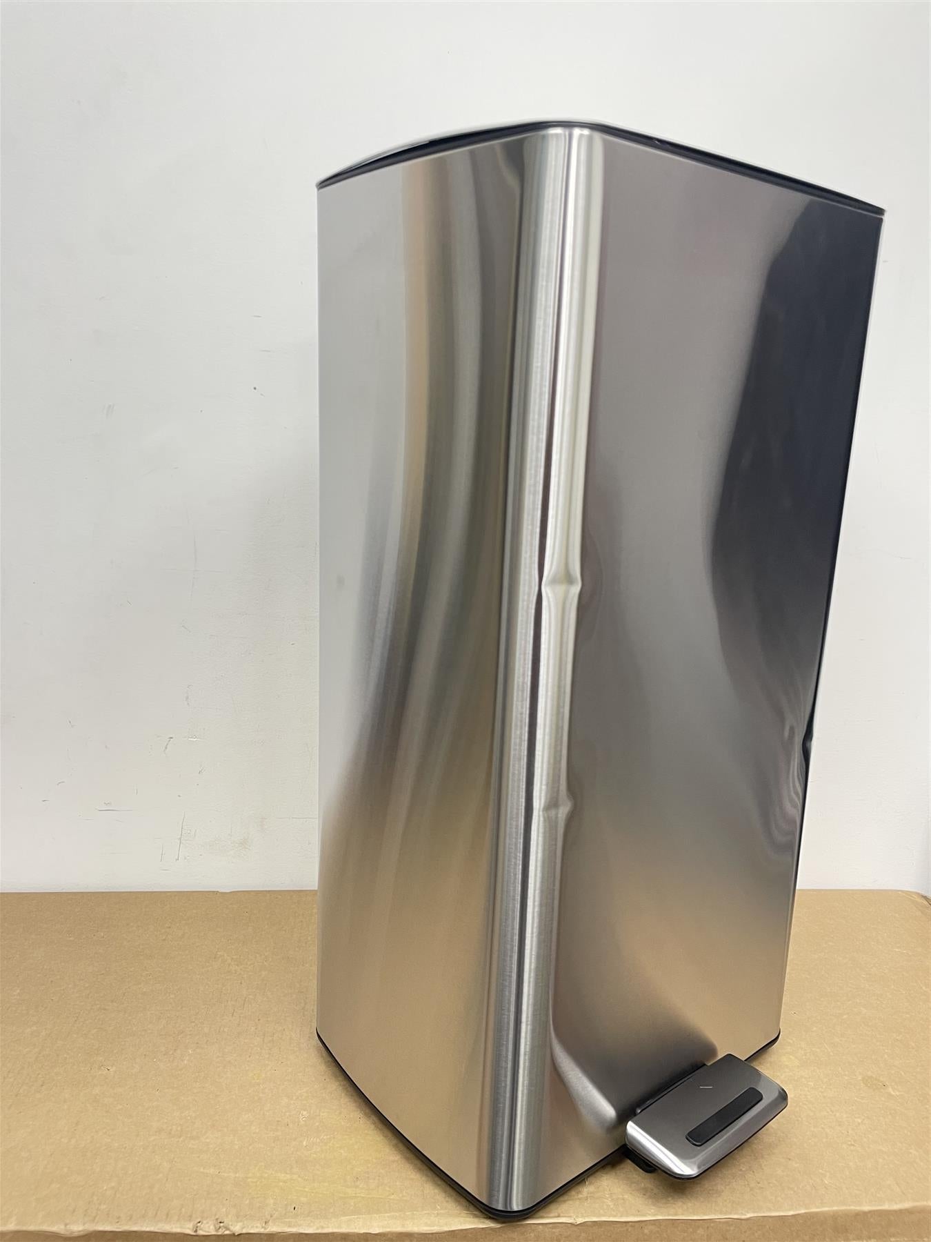 Habitat 30 Litre Bin Modern Rectangular Silver Stainless Kitchen Foot Pedal Bin