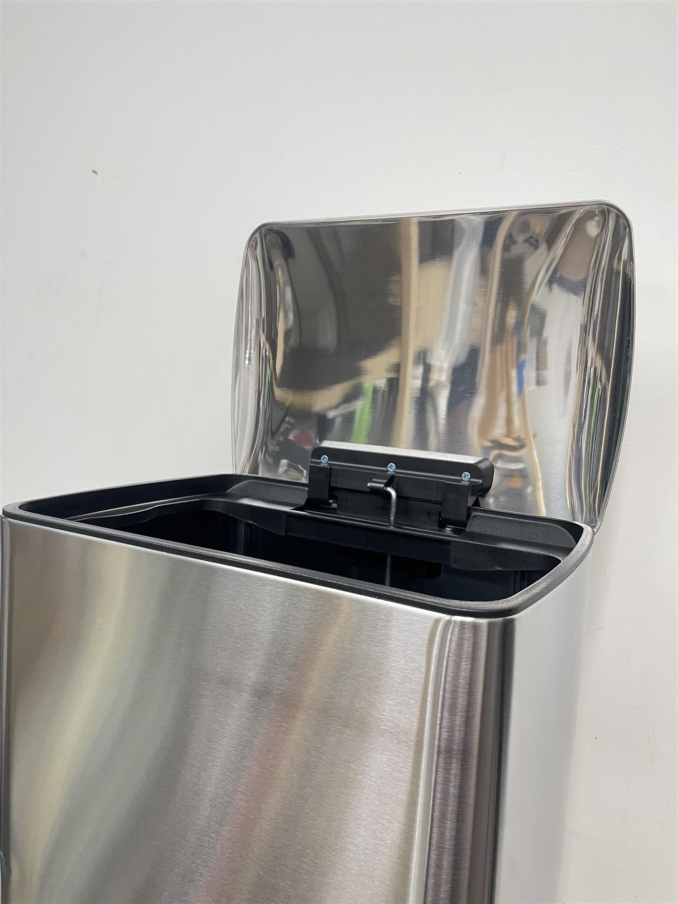 Habitat 30 Litre Bin Modern Rectangular Silver Stainless Kitchen Foot Pedal Bin