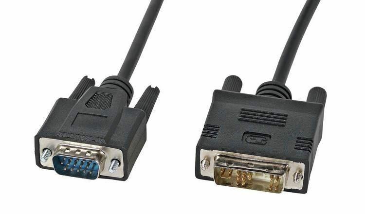Bush 3m DVI to VGA Cable Plug for TV Monitor Gold Plated Adapter Converter