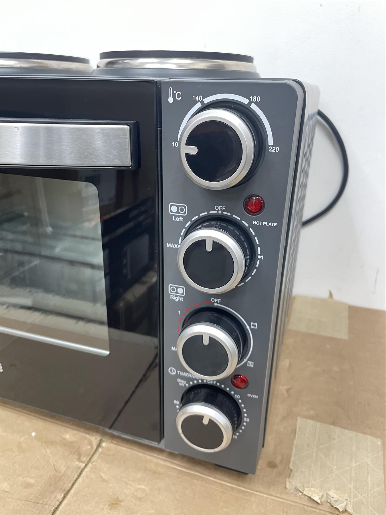 Cookworks 28L Mini Oven with Hob Cooker Grill & Rotisserie oven Hotplate 2500W