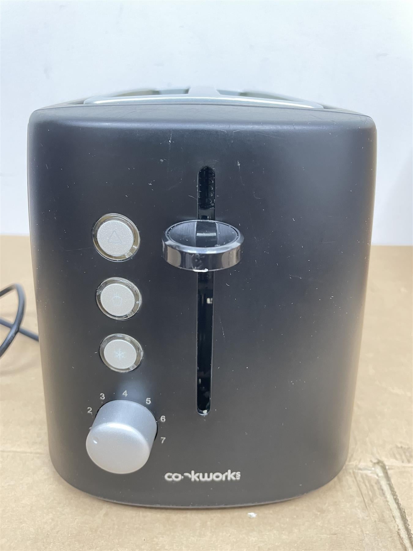 Cookworks T3206YE 2 Slice Toaster - Black and Grey