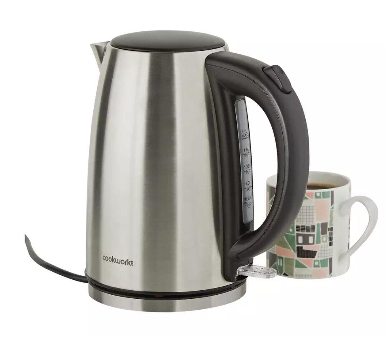 Cookworks Jug Kettle Boil Dry Protection rapid boil - Brushed Stainless Steel