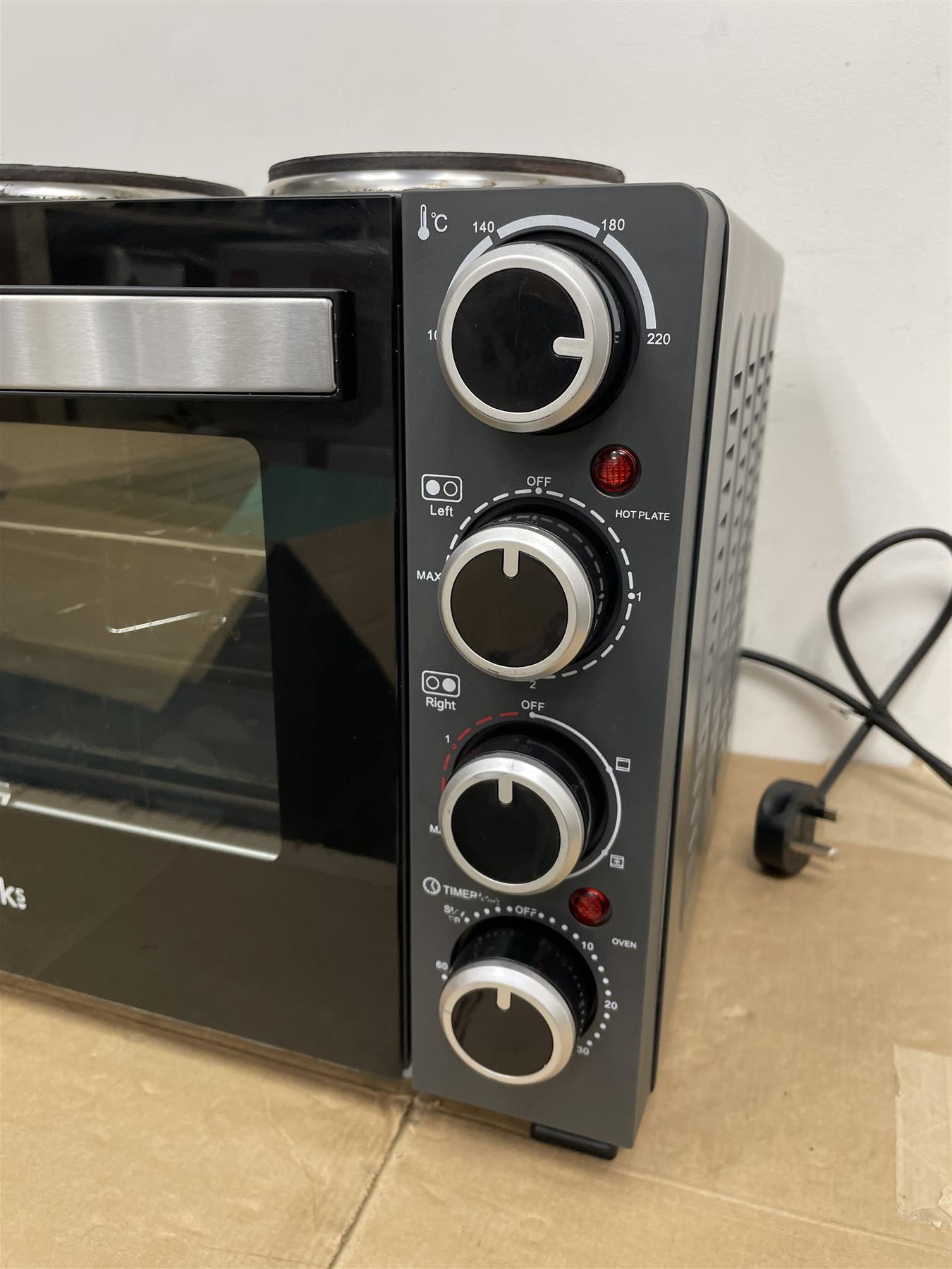 Cookworks 28L Mini Oven with Hob Cooker Grill & Rotisserie oven Hotplate