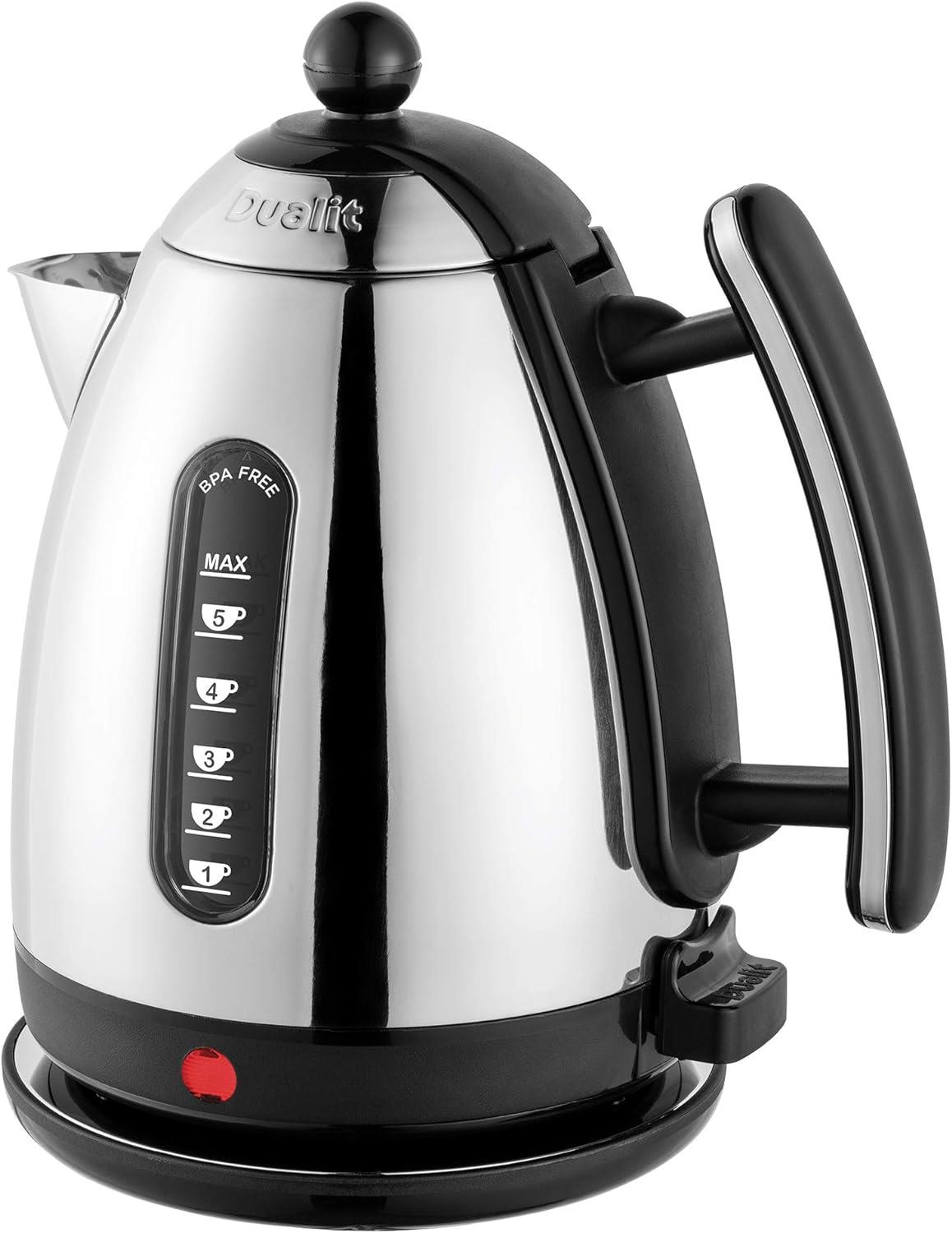 Dualit Lite 1.5L electric Jug Kettle fast boil stainless steel 360 Cordless