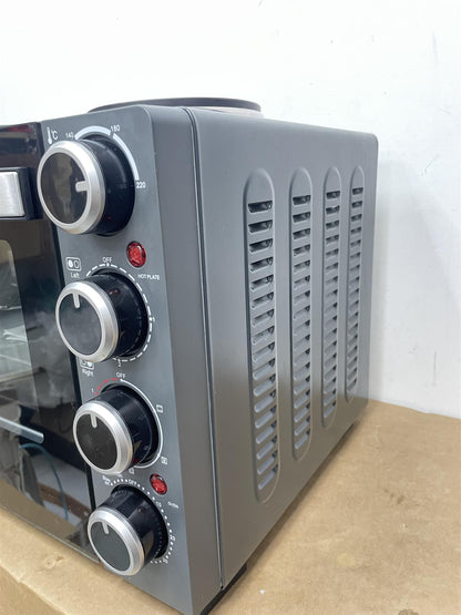Cookworks 28L Mini Oven with Hob Cooker Grill & Rotisserie oven Hotplate 2500W