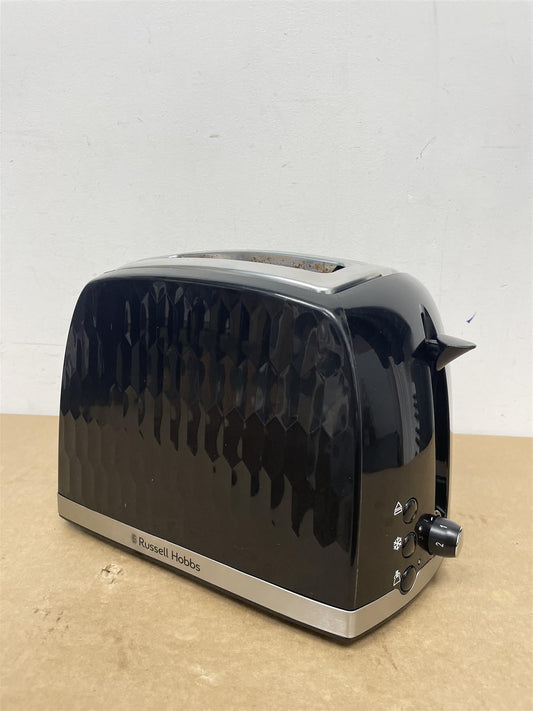 Russell Hobbs Honeycomb 2 Slice Black Plastic Toaster Reheat Function - Black