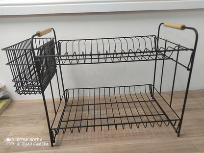 Habitat Industrial Wire Dish Drainer Kitchen Sink Cutlery Draining Holder Black