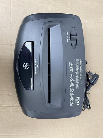 ProAction VS1008CD Paper Shredder 10 Sheet 21 Litre Cross Cut A4 Powershred