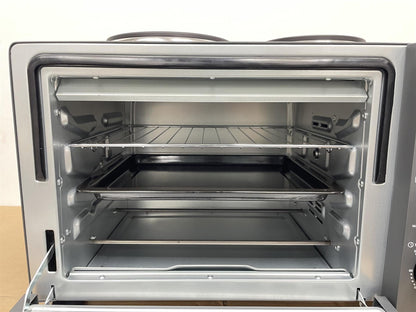 Cookworks 28L Mini Oven with Hob Cooker Grill & Rotisserie oven Hotplate