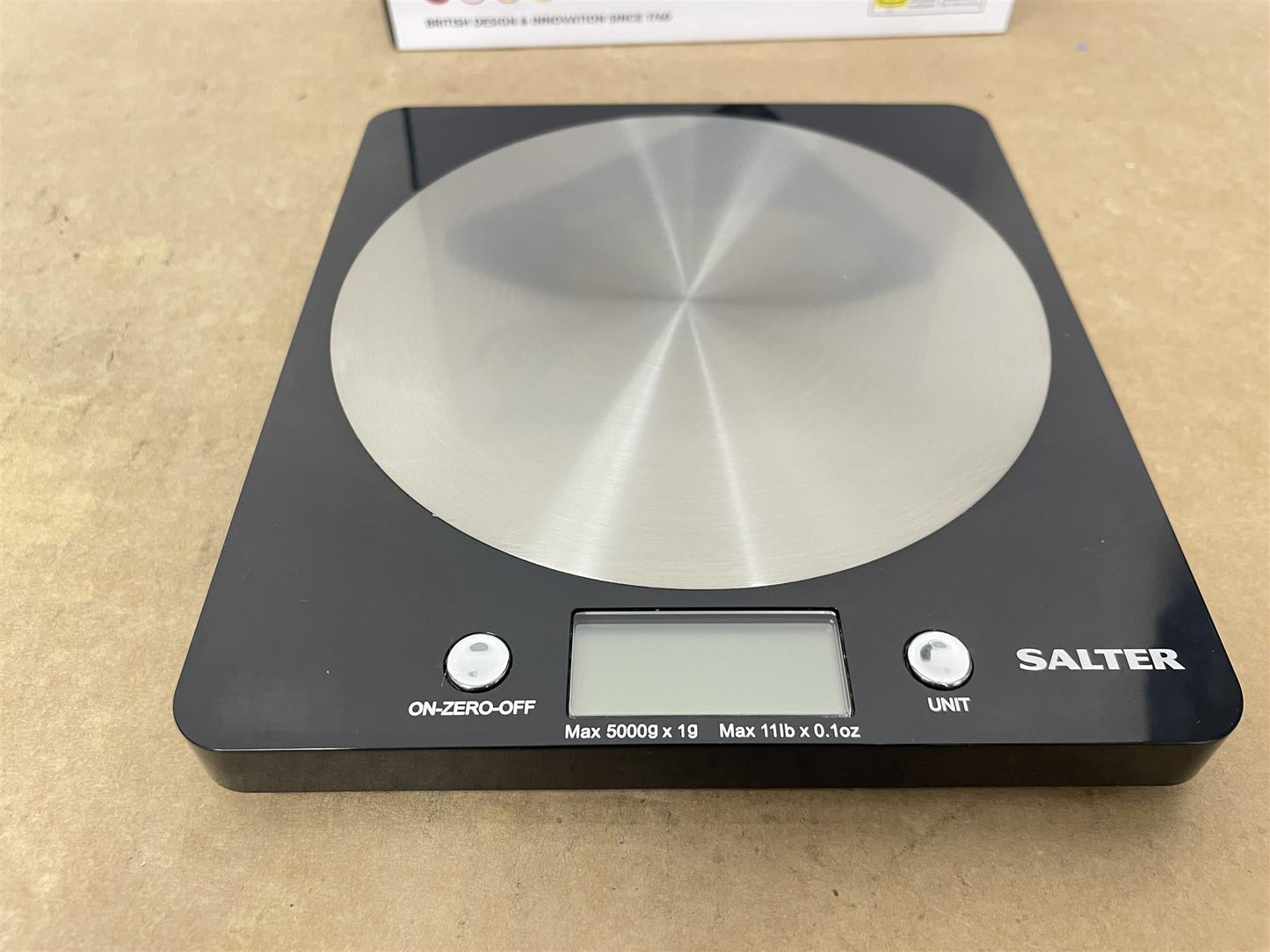 Salter Electronic Scale LCD display Max Capacity 5kgwith Steel Platform - Black