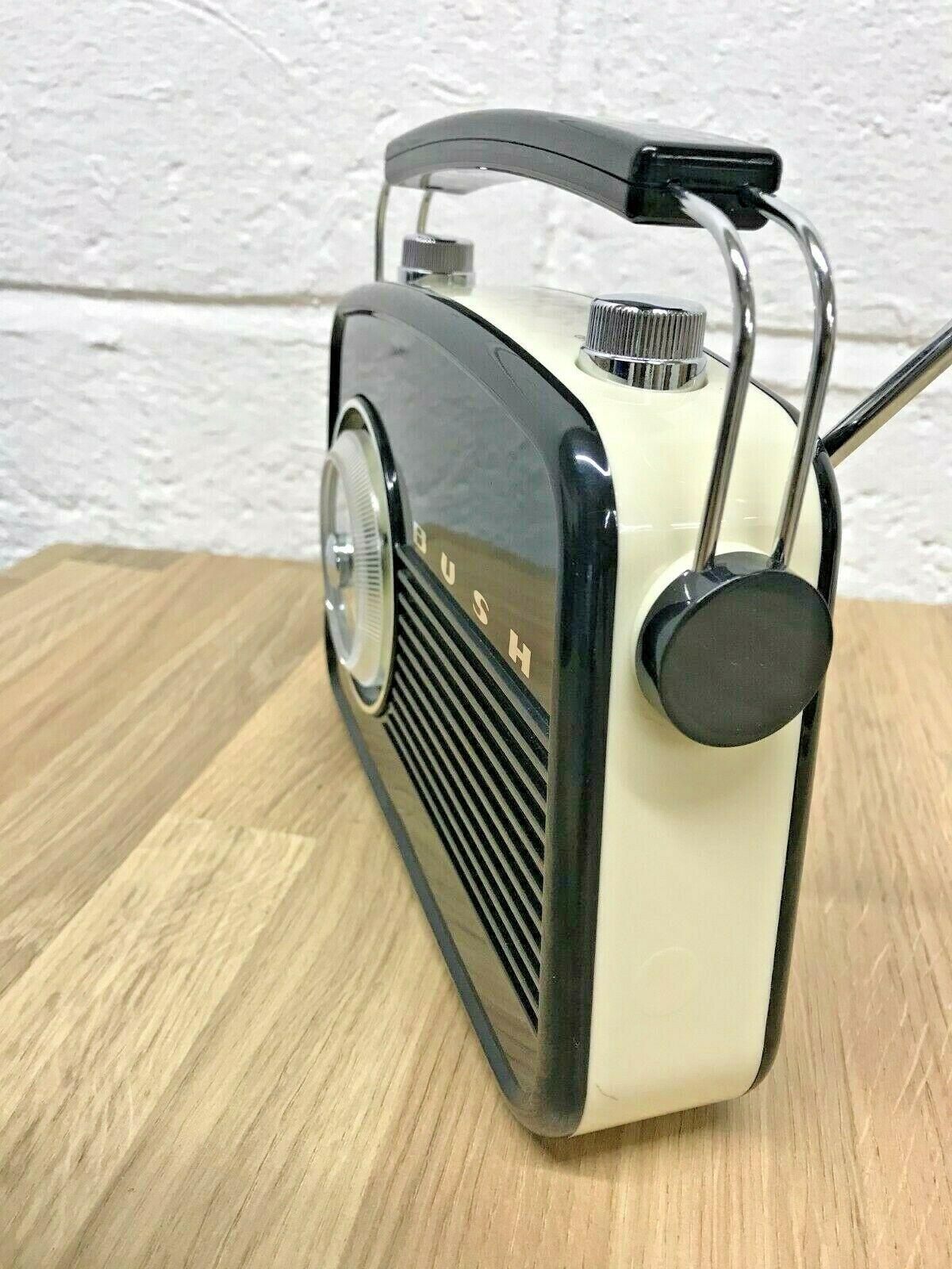 Bush Classic Mini Retro AM FM Radio Retro Vintage Portable Battery Mains Plug