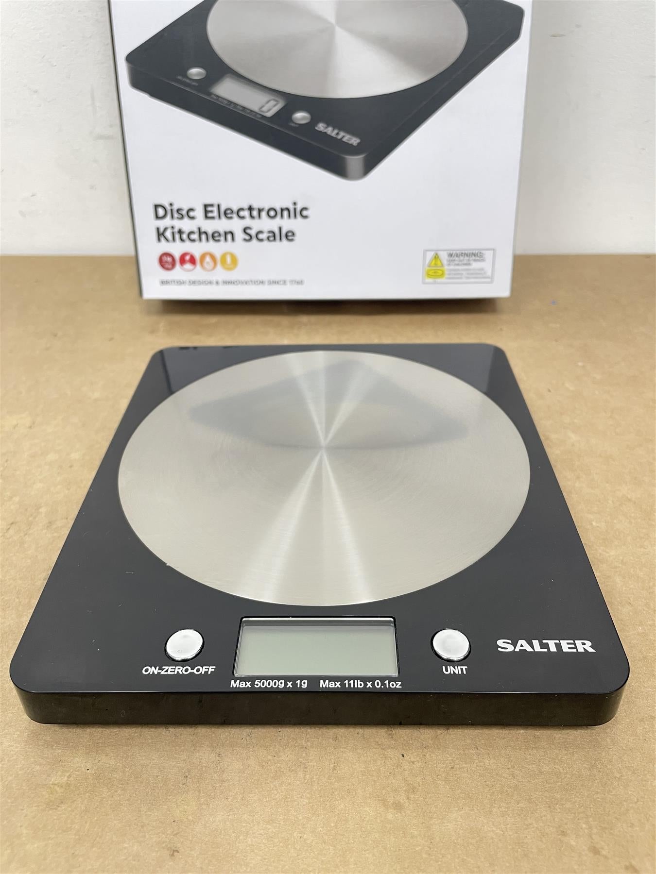 Salter Electronic Scale LCD display Max Capacity 5kgwith Steel Platform - Black