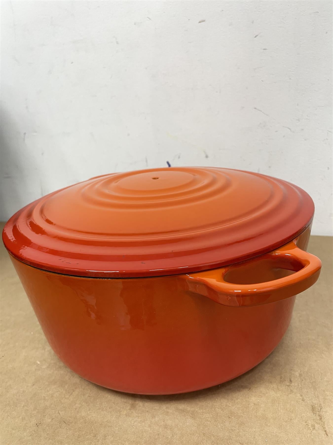 Habitat 3.3 Litre Cast Iron Casserole Dish Enamel Coated - Orange