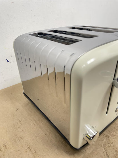 Cookworks Toaster Pyramid 4 Slice Extra-Wide Slots Crumb tray cancel evoke cream