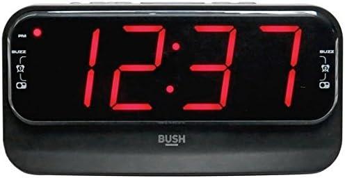 Bush Digital Alarm Clock Dual AM FM Radio Large LED Display Night Time ...
