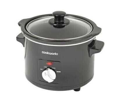 Cookworks 1.5L Non-stick  coating Compact Slow Cooker kitchen appliance Black