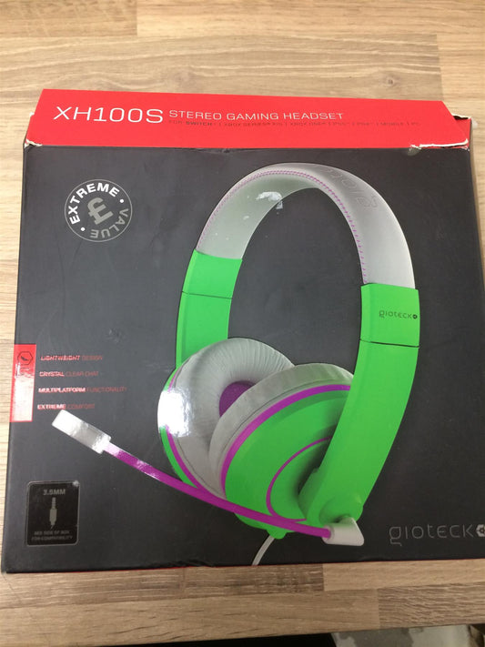 Gioteck XH100S WIRED Headset Stereo Gaming Green Pink