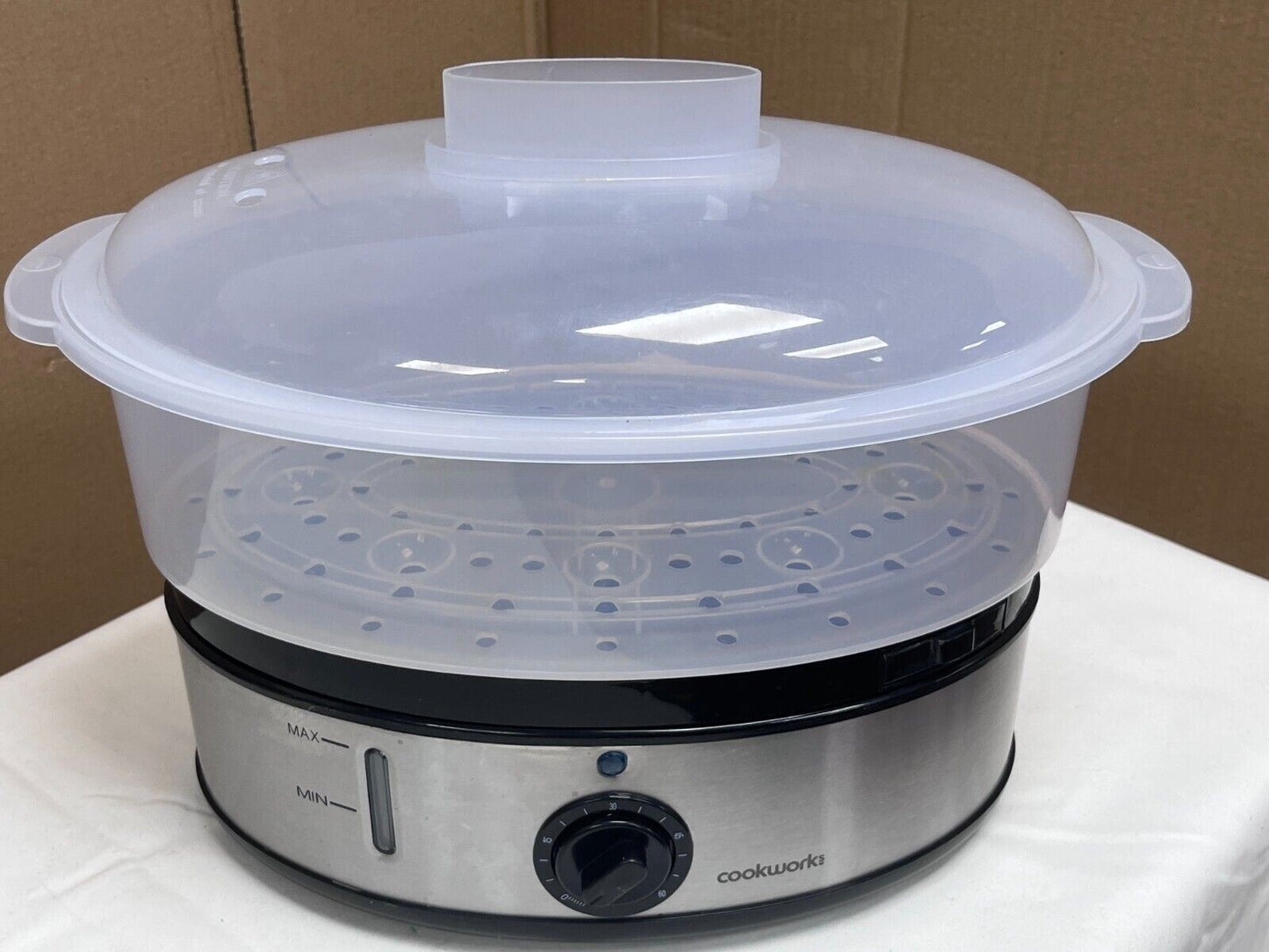 Cookworks kitchen XJ-10303 3 Tier Bowl Electric Food Vegetable Steamer White