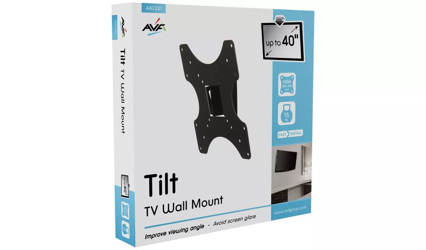 TV Wall Bracket Mount AVF Standard Tilting Up to 40 Inch Monitor Tilt VESA 15KG