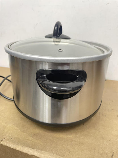 Crockpot Slow Cooker 5.6L Kitchen Electric Rice Cooking Steamer Stainless Steel