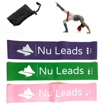 Natural Latex Resistance Bands Exercise Loop Home Gym Fitness Yoga Sports Set x3