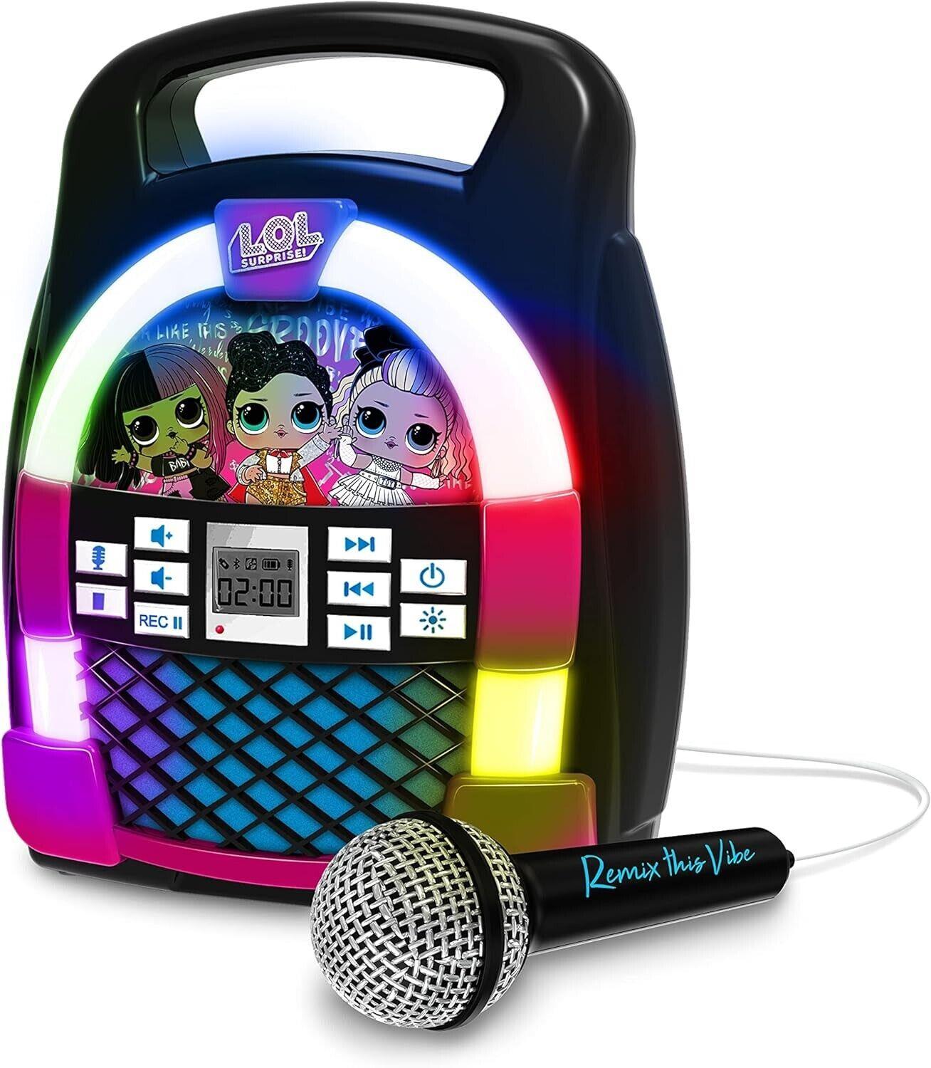 LOL SURPRISE Remix  Karaoke Machine Bluetooth Speaker Boombox Kids Lights &Music