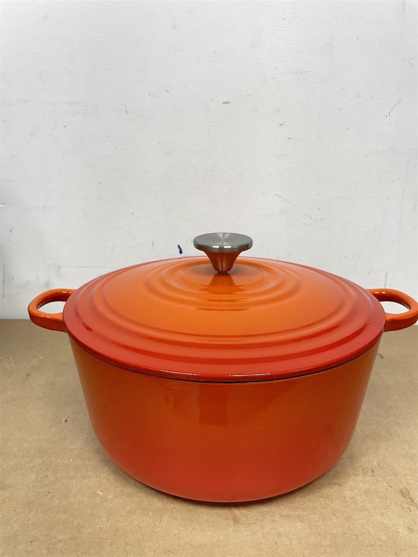 Habitat 3.3 Litre Cast Iron Casserole Dish Enamel Coated - Orange