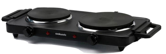 Cookworks Hob Hot Plate Electric kitchen 2500W Table Top Double Cooker Stove