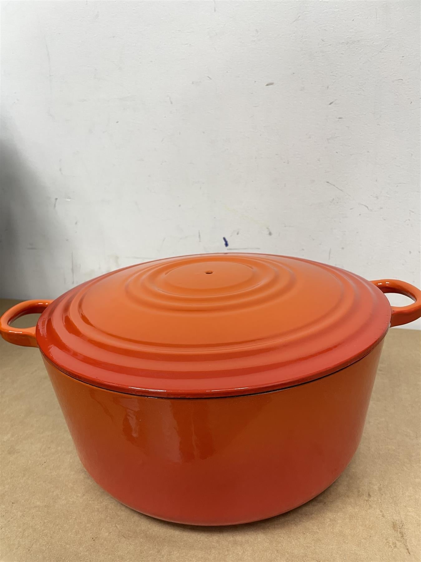 Habitat 3.3 Litre Cast Iron Casserole Dish Enamel Coated - Orange