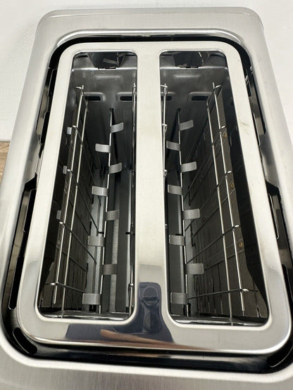 Cookworks 2 Slice Toaster - 7 toast settings Wide slots Brushed Stainless Steel