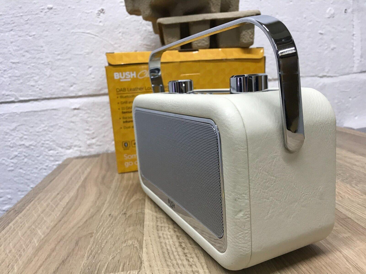 Bush Classic Leather Look Bluetooth DAB Radio - Cream