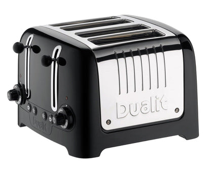Dualit Lite Toaster Wide Slot 4 Slice Defrost Reheat Bagel Function Peek & Pop