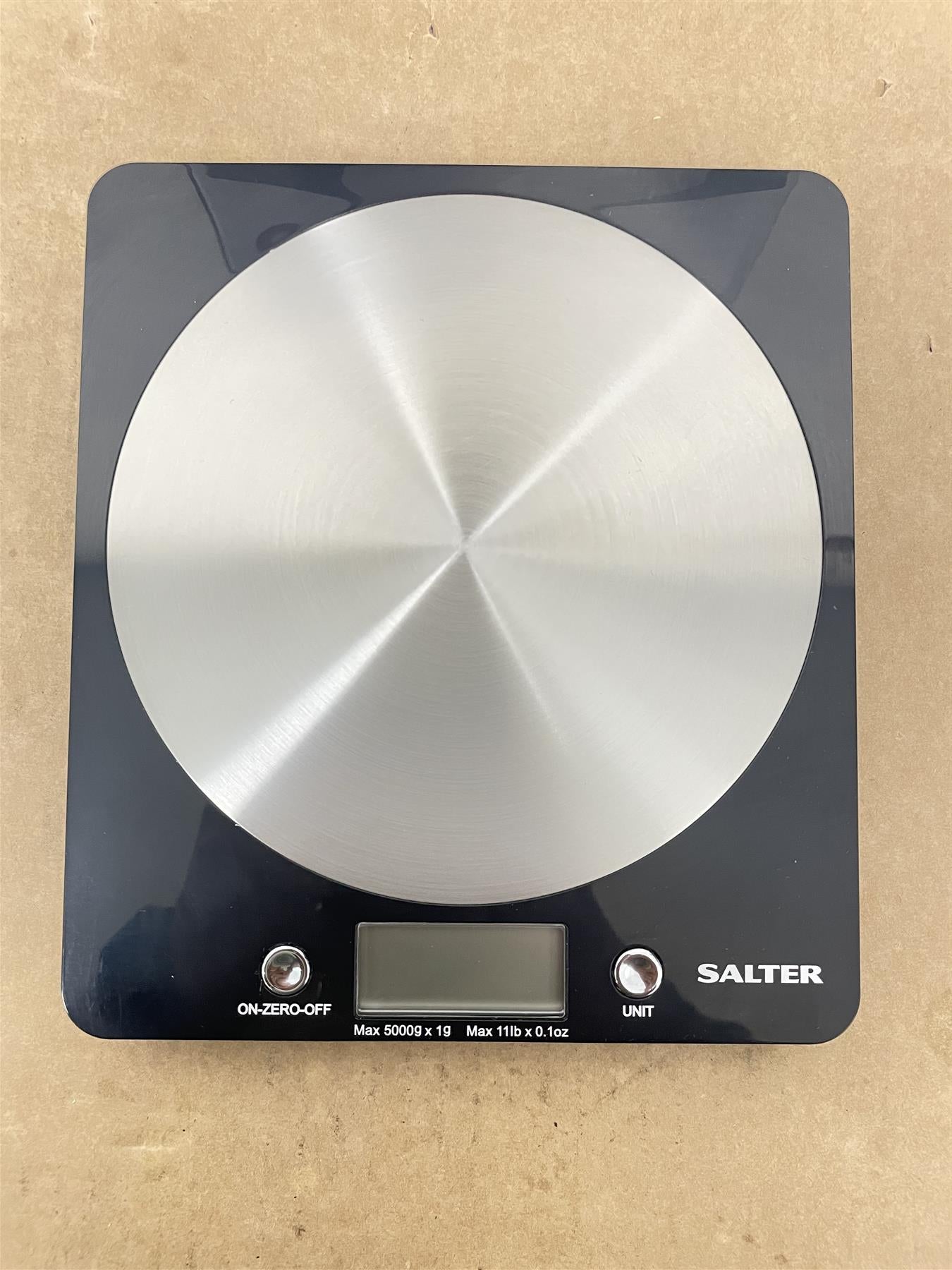 Salter Electronic Scale LCD display Max Capacity 5kgwith Steel Platform - Black