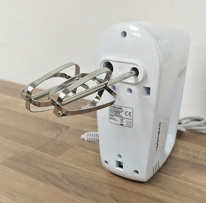 Cookworks Electric Hand held Mixer Whisk Egg Beater with storage dough hook cake