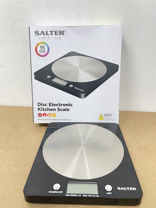 Salter Electronic Scale LCD display Max Capacity 5kgwith Steel Platform - Black