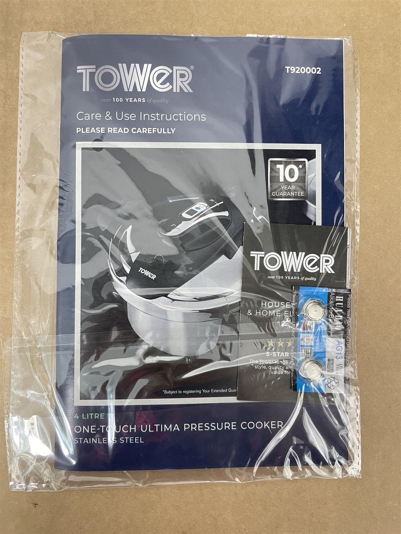 Tower One-Touch Ultima 4L Stainless Steel Pressure Cooker
